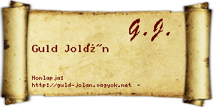 Guld Jolán névjegykártya